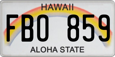 HI license plate FBO859