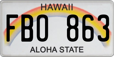 HI license plate FBO863