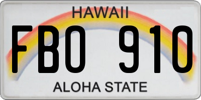 HI license plate FBO910