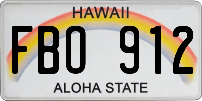 HI license plate FBO912
