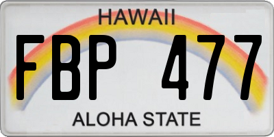 HI license plate FBP477