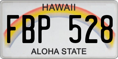HI license plate FBP528