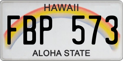 HI license plate FBP573
