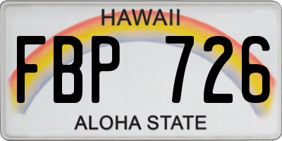 HI license plate FBP726