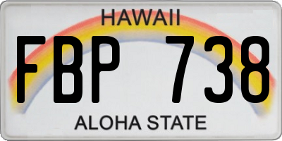 HI license plate FBP738