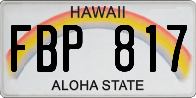 HI license plate FBP817