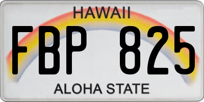 HI license plate FBP825