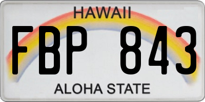HI license plate FBP843