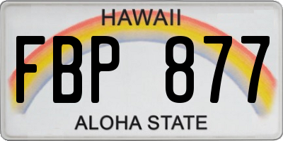 HI license plate FBP877