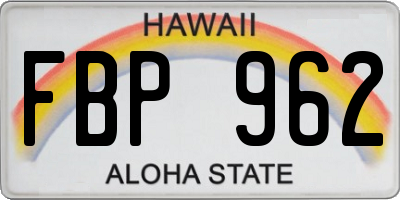 HI license plate FBP962