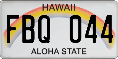 HI license plate FBQ044