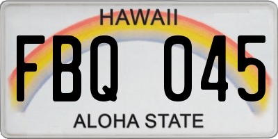 HI license plate FBQ045