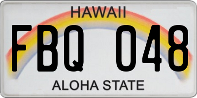 HI license plate FBQ048