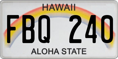HI license plate FBQ240