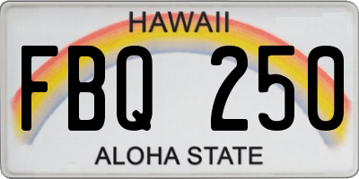 HI license plate FBQ250