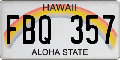 HI license plate FBQ357