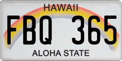 HI license plate FBQ365