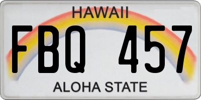 HI license plate FBQ457