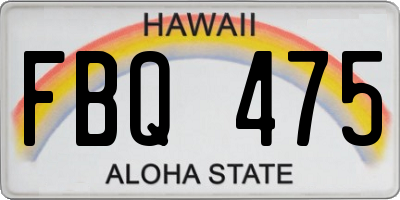 HI license plate FBQ475