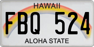 HI license plate FBQ524