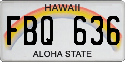 HI license plate FBQ636