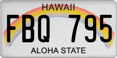 HI license plate FBQ795