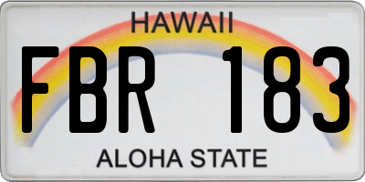HI license plate FBR183
