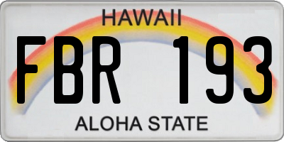 HI license plate FBR193