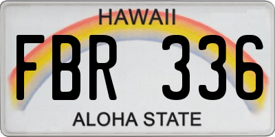 HI license plate FBR336