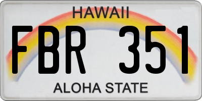 HI license plate FBR351