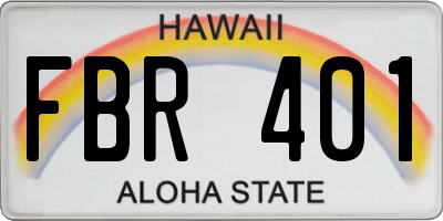 HI license plate FBR401