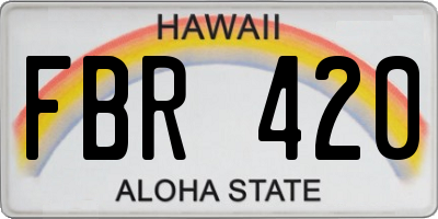 HI license plate FBR420