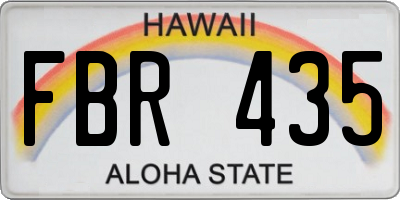 HI license plate FBR435
