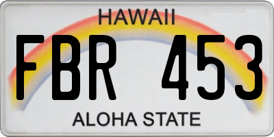 HI license plate FBR453