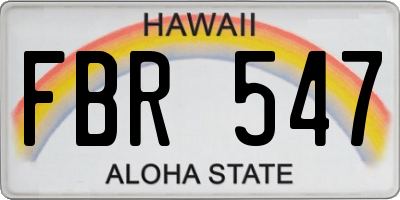 HI license plate FBR547