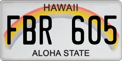 HI license plate FBR605