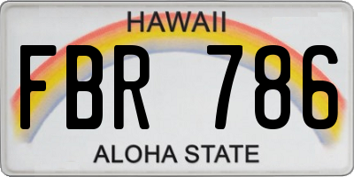 HI license plate FBR786