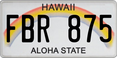 HI license plate FBR875
