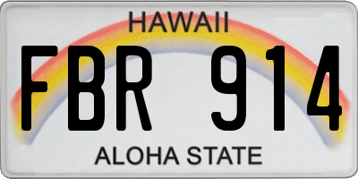 HI license plate FBR914