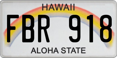 HI license plate FBR918