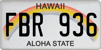 HI license plate FBR936