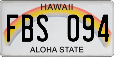 HI license plate FBS094