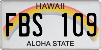 HI license plate FBS109