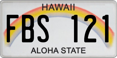 HI license plate FBS121