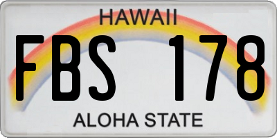 HI license plate FBS178