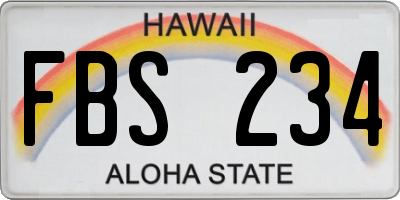 HI license plate FBS234