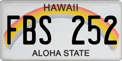 HI license plate FBS252