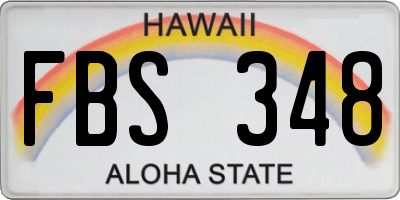 HI license plate FBS348