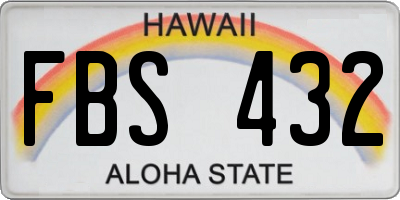 HI license plate FBS432