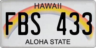 HI license plate FBS433